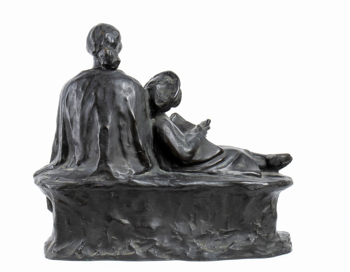 Amleto Cataldi - Donna con Bambina che Legge