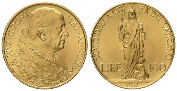 VATICANO. Pio XI (1929-1938). 100 lire 1931. Au (8,77 g; 23,5 mm)  - Auction Modern Coins - Bertolami Fine Art - Casa d'Aste