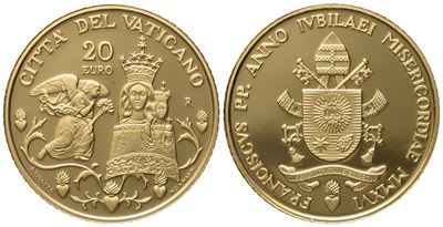 Vaticano. Francesco (2013-). 20 Euro 'ponticio Santuario della Santa Casa di Loreto' Anno IV (201...