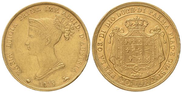 PARMA. Ducato di Parma. Maria Luigia d'Austria (1815-1847). 40 lire 1815. Au (12,91 g; 25,9 mm)  - Asta Monete e medaglie medievali e moderne italiane ed estere - Bertolami Fine Art - Casa d'Aste