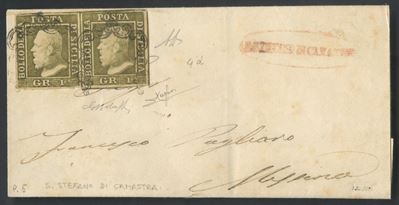 Francofole d’epoca siciliane, Busta postale S. Stefano di Camastra per Messina (1859)