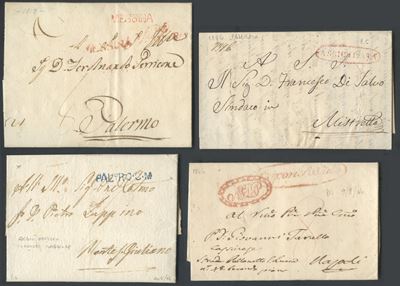 Prefilateliche, Sicilia (quattro oggetti postali, 1854)