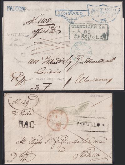 Francobolli prefilatelici, Modena (1850 circa)