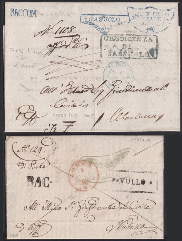 Prefilateliche - Modena  - Asta Filatelia e Storia Postale - Bertolami Fine Art - Casa d'Aste