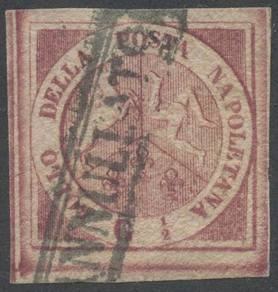 Regno di Napoli, 1/2 gr. carminio scuro (1858)
