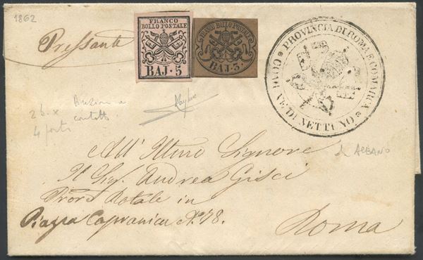 Pontificio - Storia Postale  - Auction Post and Postal History - Bertolami Fine Art - Casa d'Aste