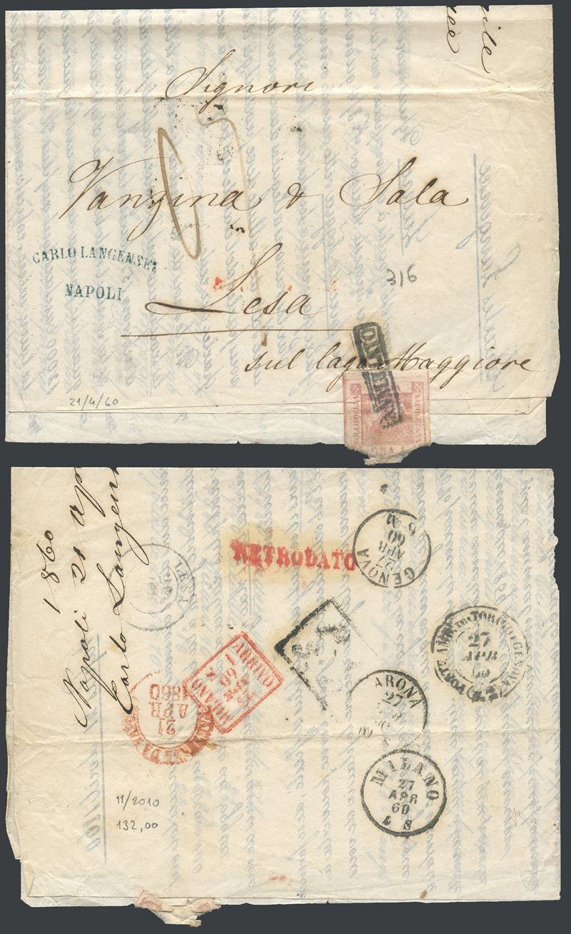 Francobolli, Napoli, Storia postale (lettera 21 aprile 1860)