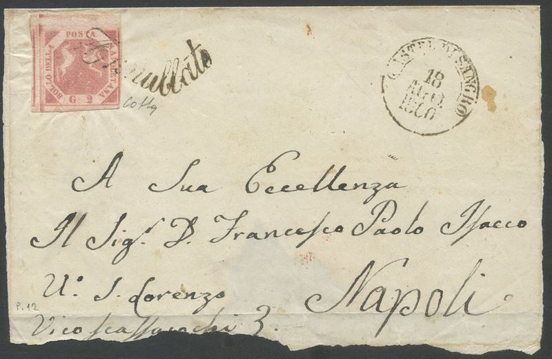 Francobollo, Napoli – Svolazzi da Castel di Sangro (18/08/1860)
