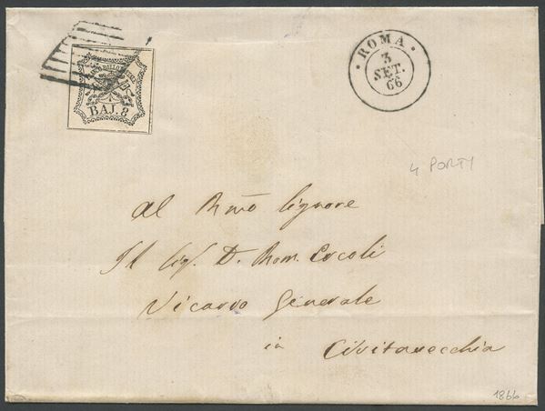 Pontificio - Storia Postale  - Auction Post and Postal History - Bertolami Fine Art - Casa d'Aste