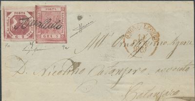 Luigi Gazzi (cert.), Napoli – Svolazzi, lettera affrancata da 7 grana (19/10/1861)