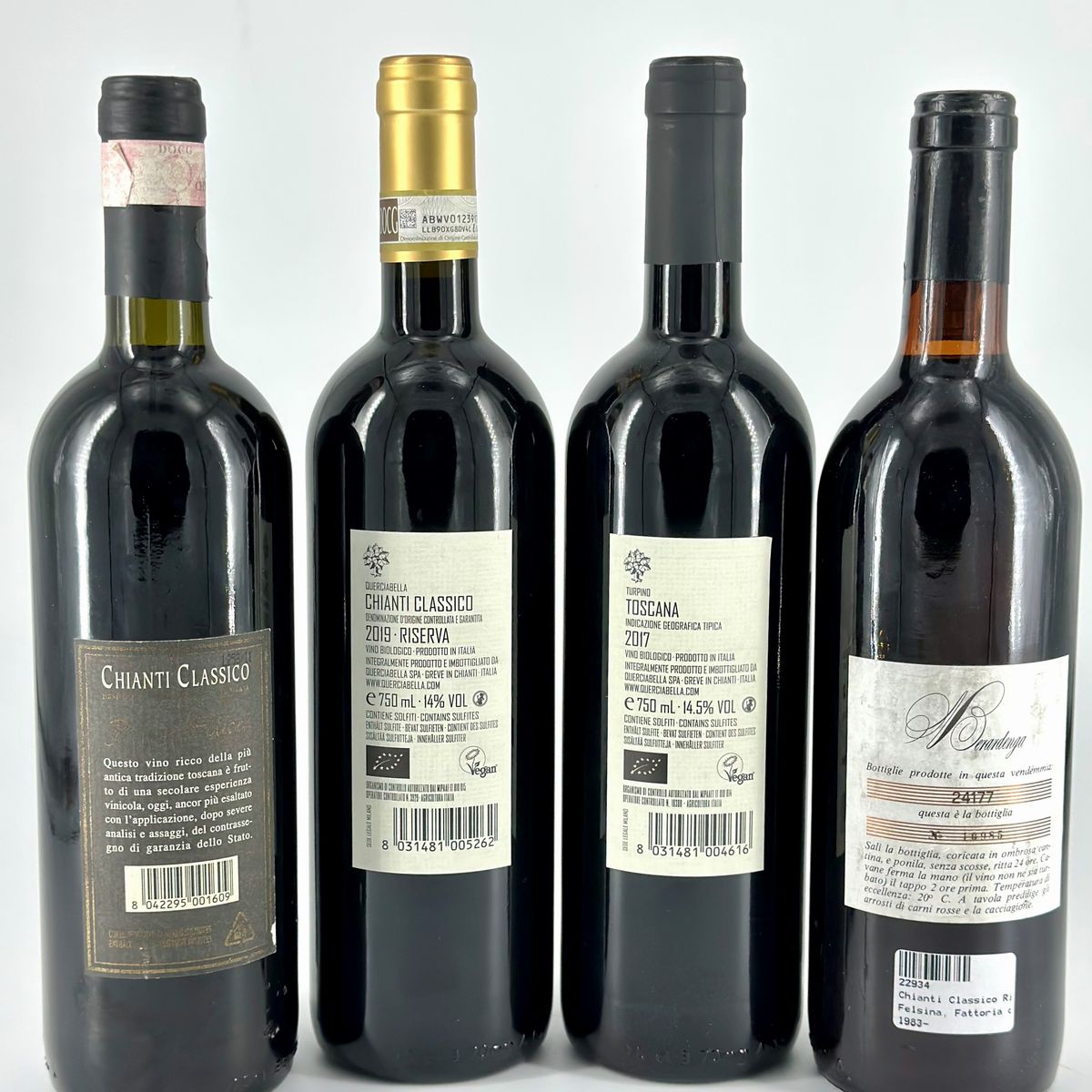 Querciabella Turpino, Querciabella Chianti Classico Riserva, Felsina Berardenga Chianti Classico,...