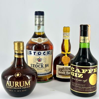 Grand Marnier Cordon Rouge Original Liqueur - Aurum Golden Orange Liqueur - Stock '84 V.s.o.p. In...