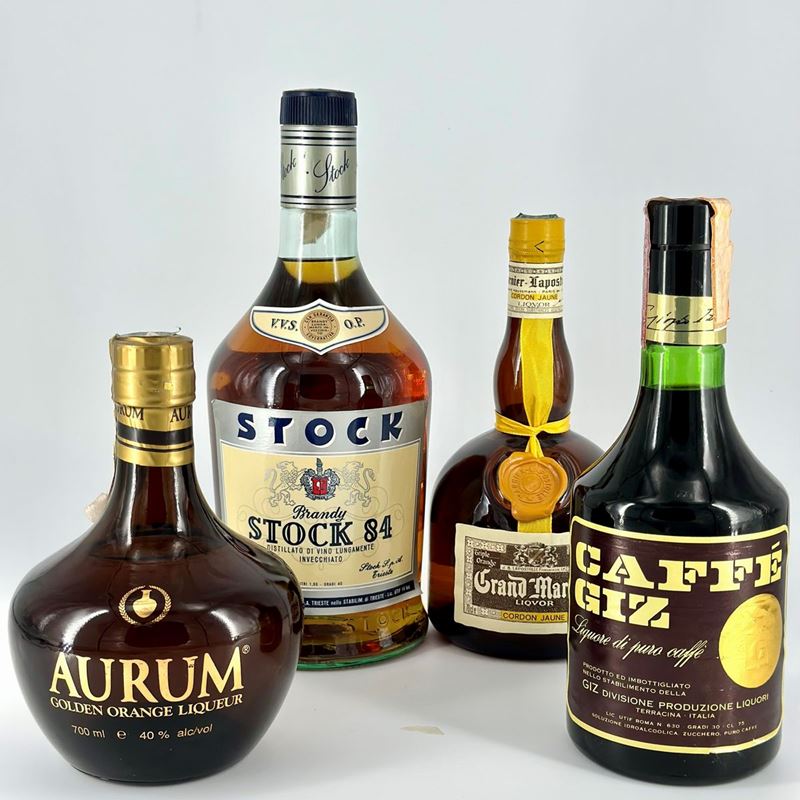 Grand Marnier Cordon Rouge Original Liqueur - Aurum Golden Orange Liqueur - Stock '84 V.s.o.p. In...