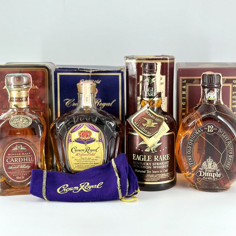 Cardhu 12 Year Old Single Malt Scotch Whisky - Crown Royal Deluxe Blended Canadian Whisky - Eagle...