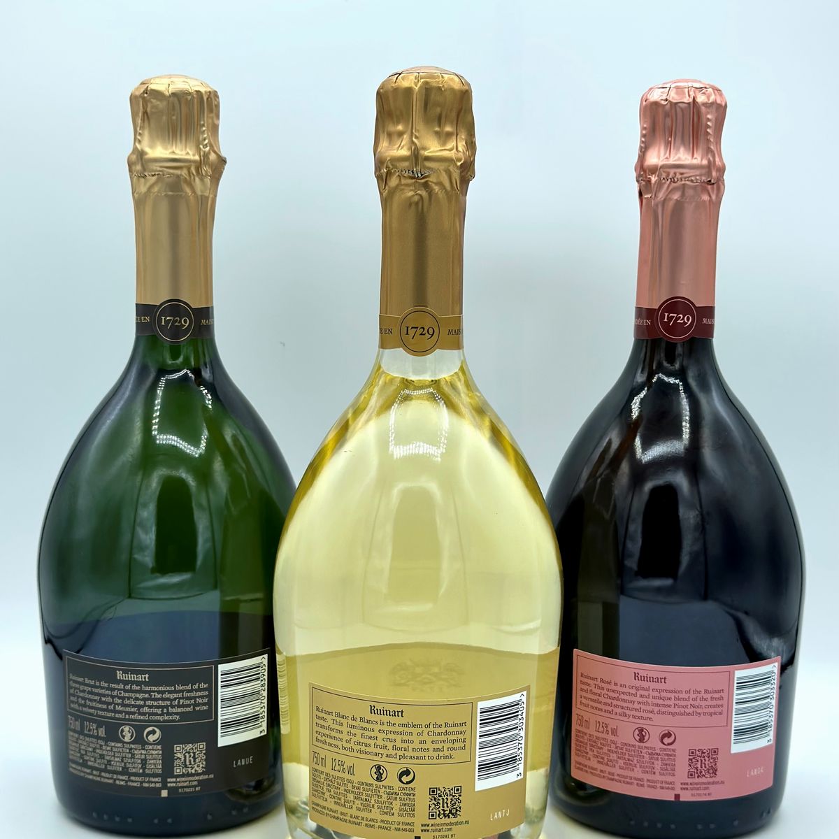 Ruinart R De Ruinart Brut, Ruinart Blanc De Blancs Brut, Ruinart Brut Rosé