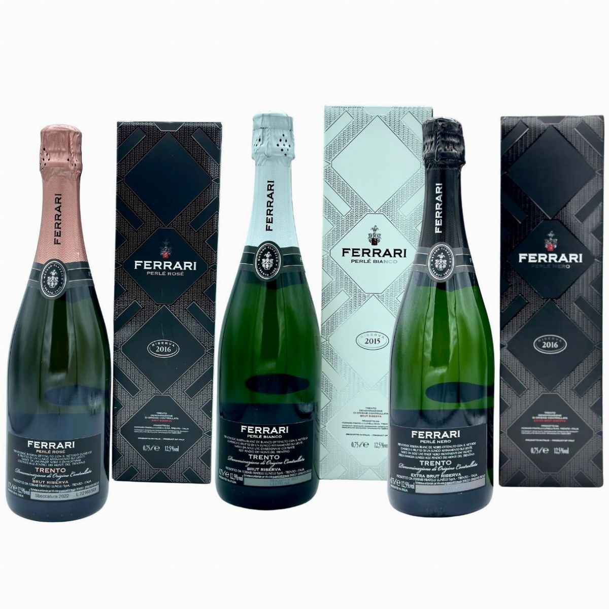 Fratelli Lunelli Ferrari, Perlé Rosé Riserva Trento Doc 2016 - Perlé Bianco Riserva Trento Doc 20...