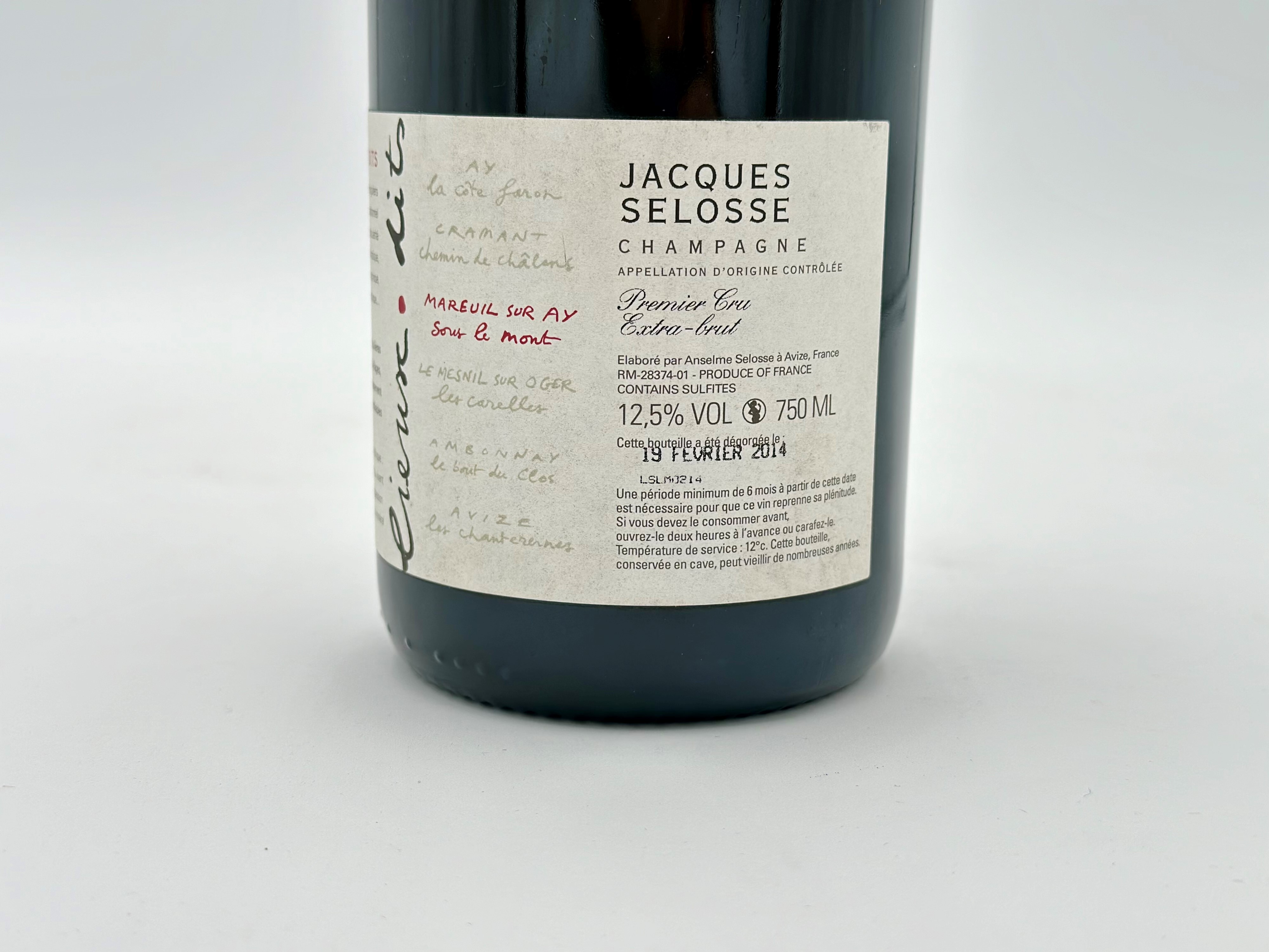 Jacques Selosse, Lieux-dits Sous le Mont Mareuil Sur Ay Grand Cru Extra Brut