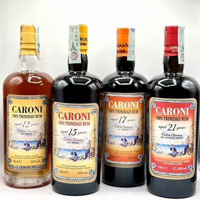 Caroni, 12 Years Old Extra Strong Rum - 15 Year Old Extra Strong Rum - High Proof 17 Year Old Rum...