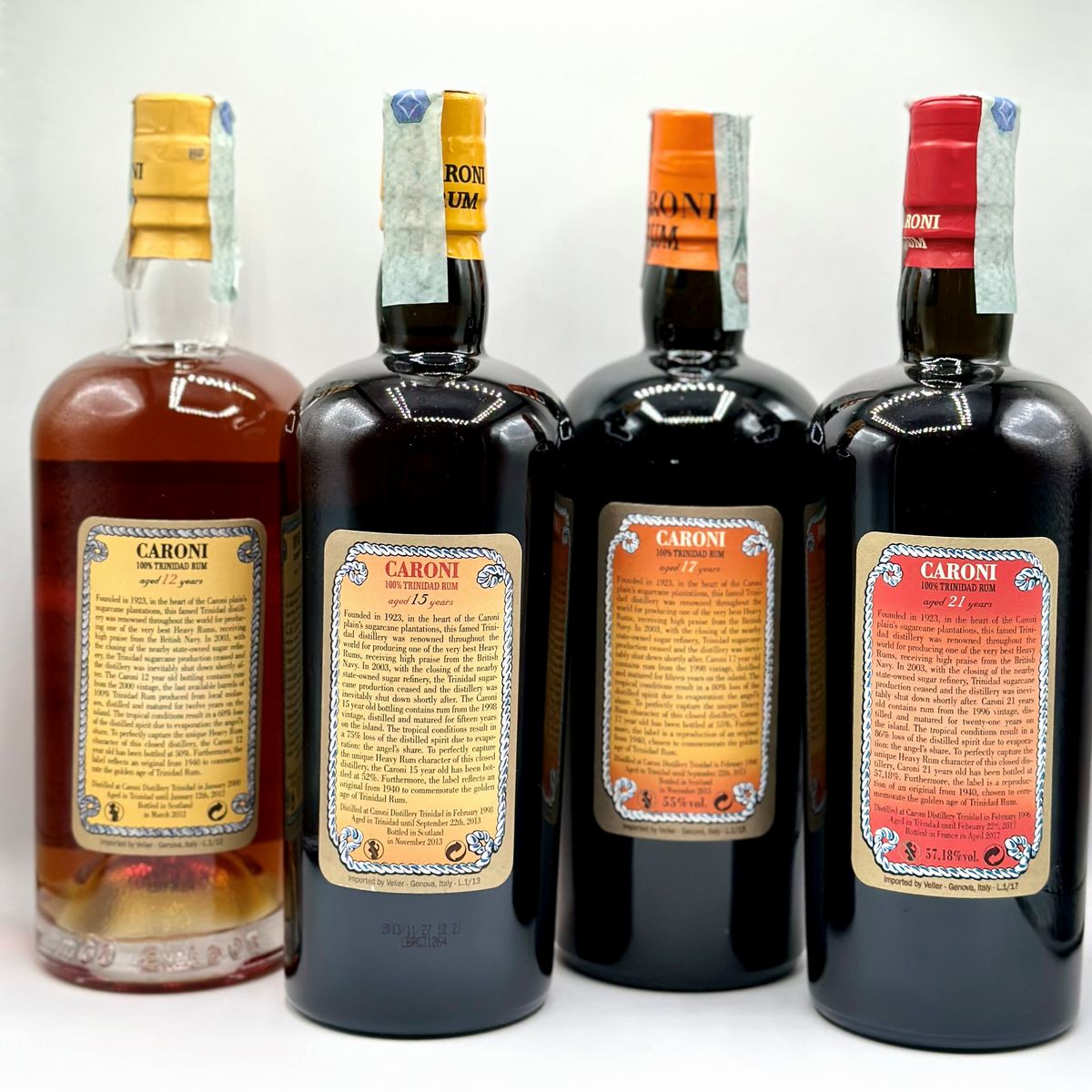 Caroni, 12 Years Old Extra Strong Rum - 15 Year Old Extra Strong Rum - High Proof 17 Year Old Rum...