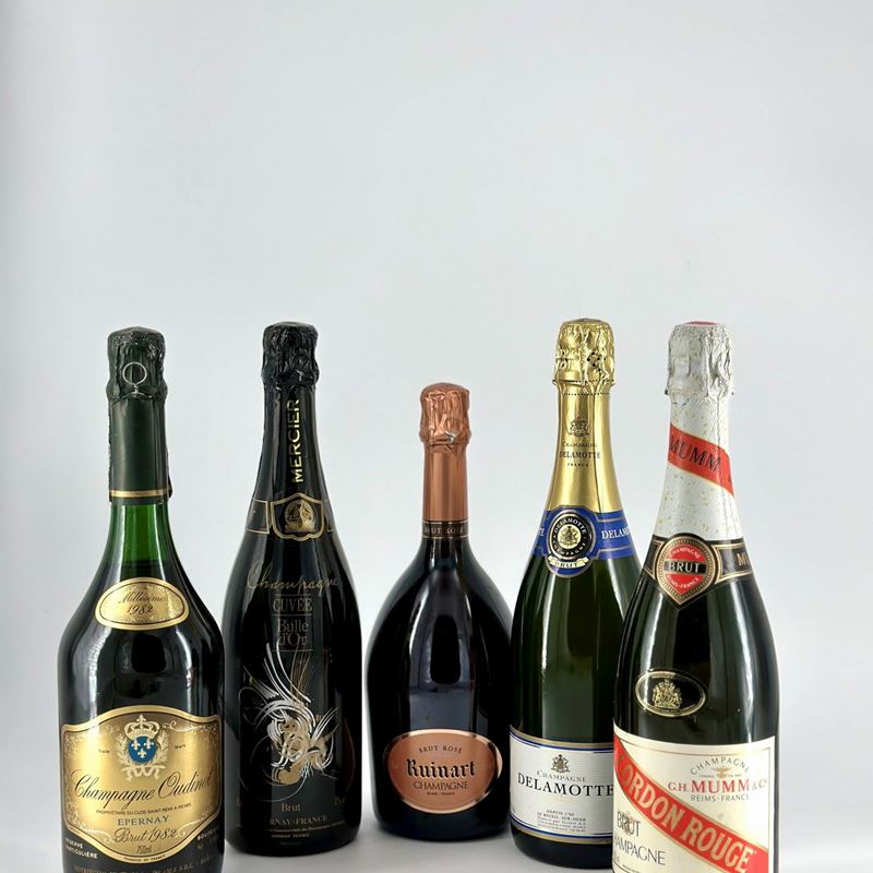 Champagne Brut Réserve Oudinot, Champagne Mercier Bulle D'or Cuvée, Champagne Dom Ruinart Rosé, C...
