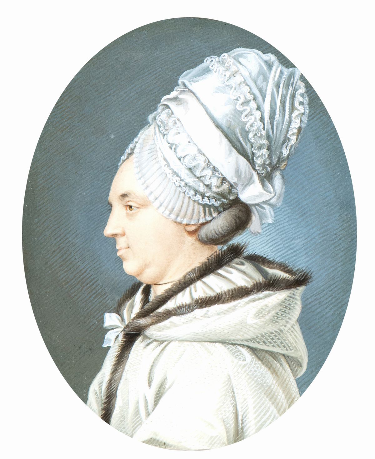 Carl Friedrich Holtzmann - A) Ritratto di Profilo di Gentildonna con Cuffia; B) Ritratto di Profi...