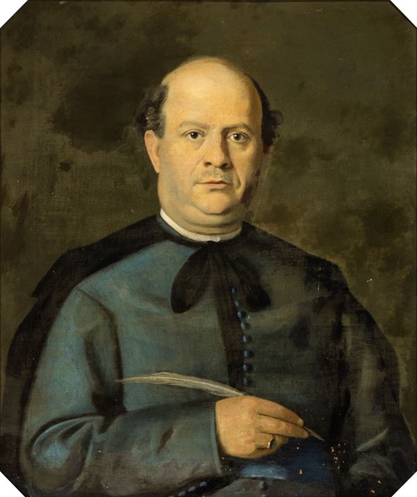 Artista italiano, XIX secolo - Portrait of a prelate of the order of Saint Ambrose