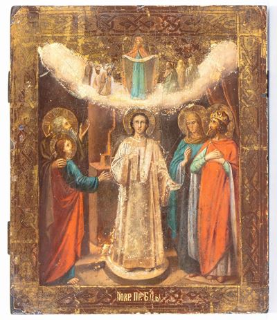 Icona Russa Raffigurante la Madonna di Pokrov