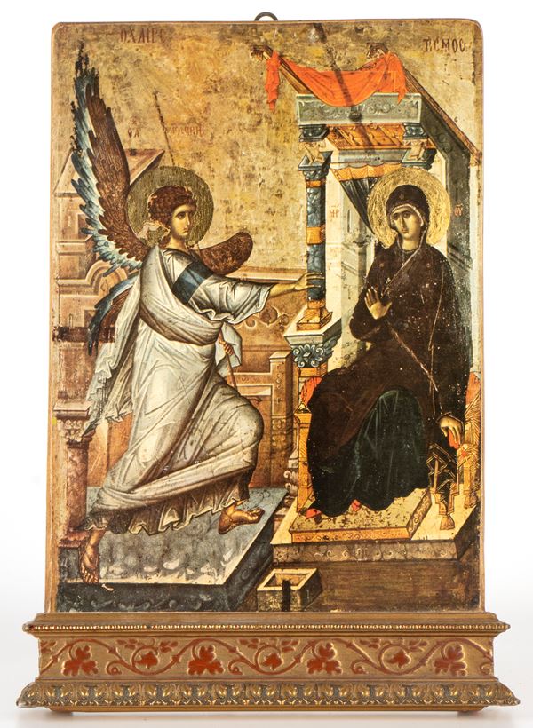 Icon depicting the Annunciation of the Angel Gabriel to the Virgin Mary