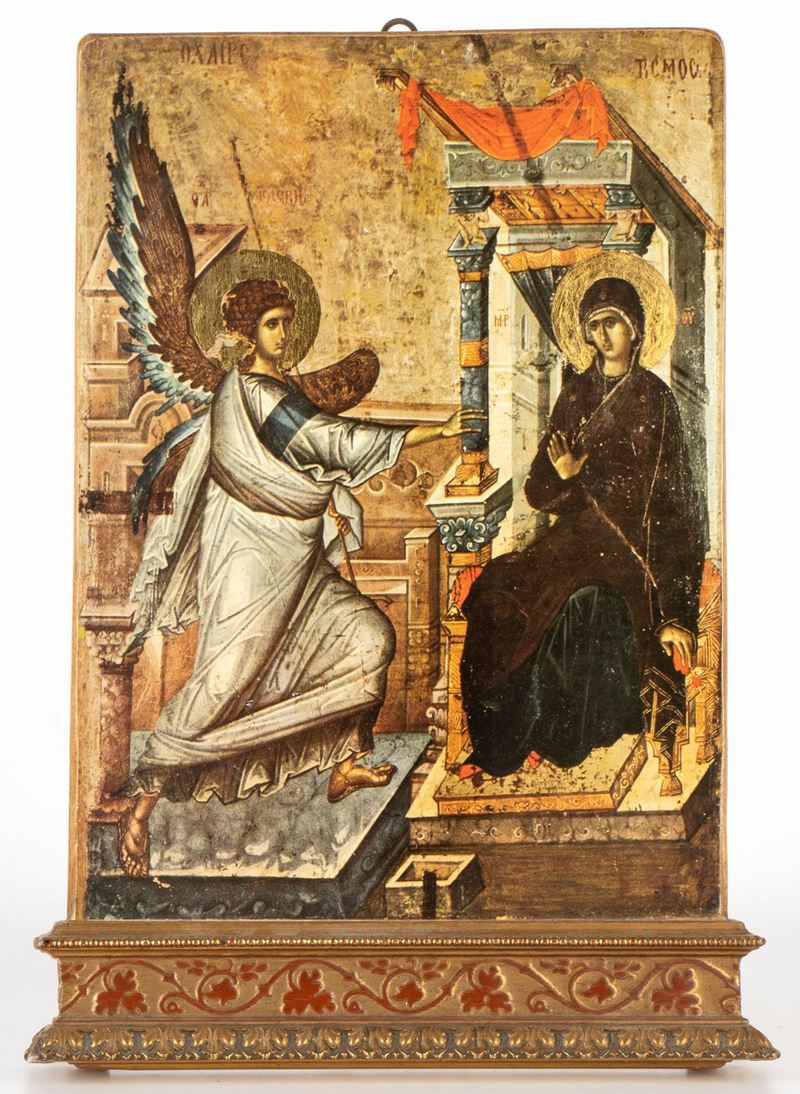 Icona Raffigurante L'annunciazione Dell'angelo Gabriele alla Vergine