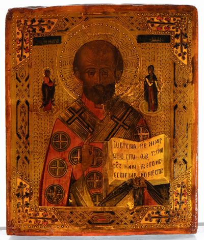 Icona Russa Raffigurante San Nicola Taumaturgo