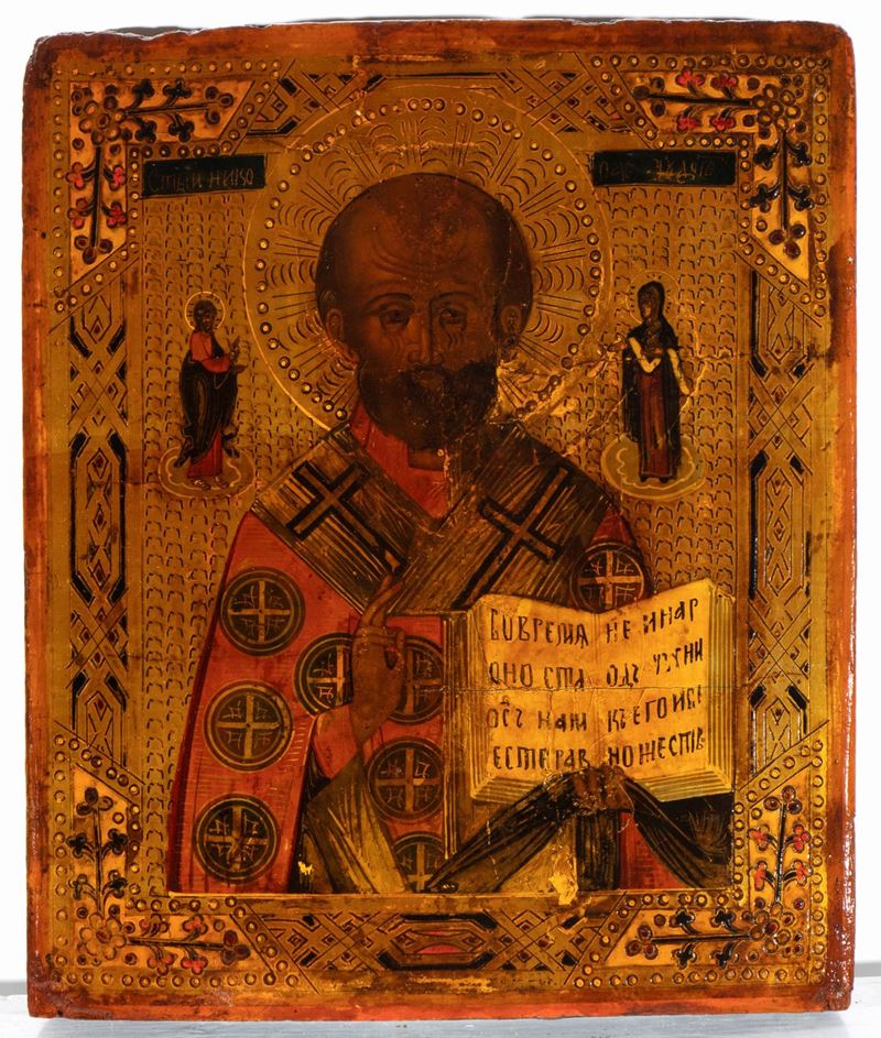 Icona Russa Raffigurante San Nicola Taumaturgo