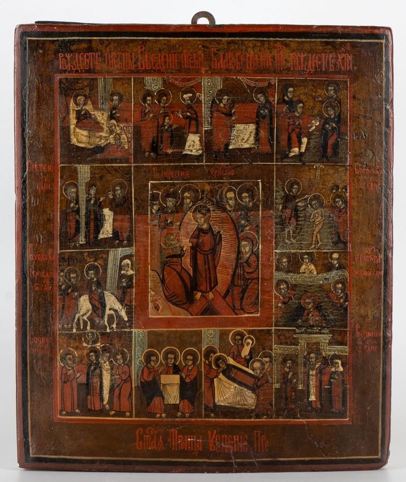 Icona Russa Raffigurante le Dodici Grandi Feste