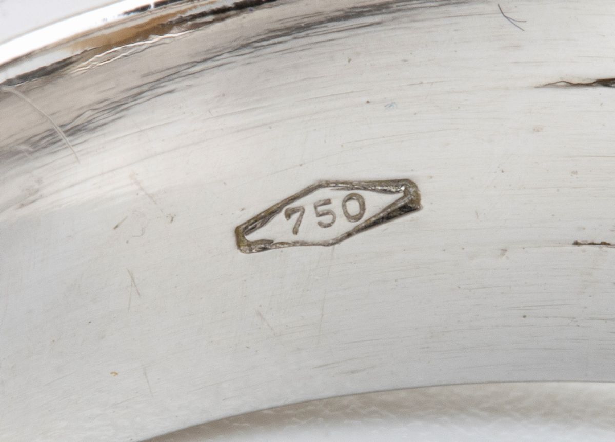 ASCIONE: anello in oro con rubini, diamanti e perla