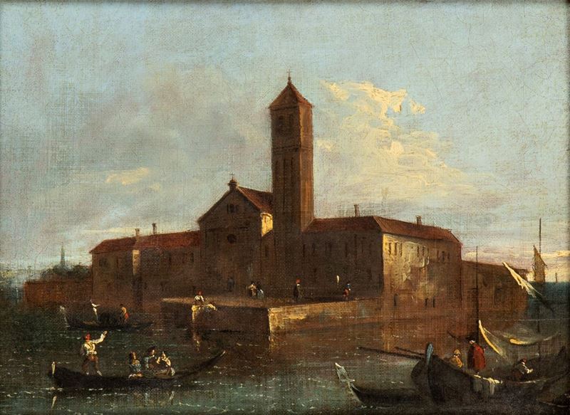 Giacomo Guardi - L'isola di San Mattia nella Laguna Veneta