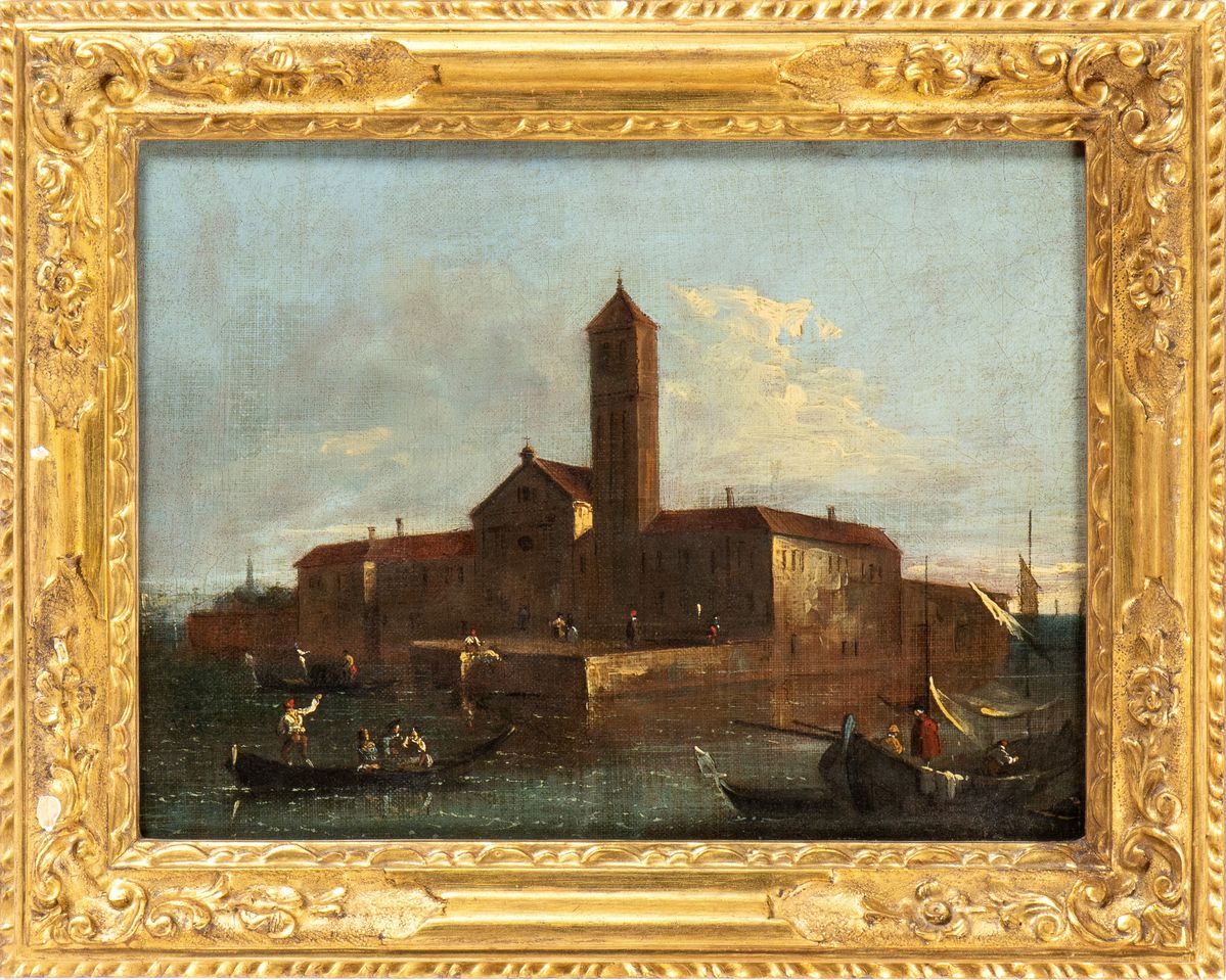 Giacomo Guardi - L'isola di San Mattia nella Laguna Veneta