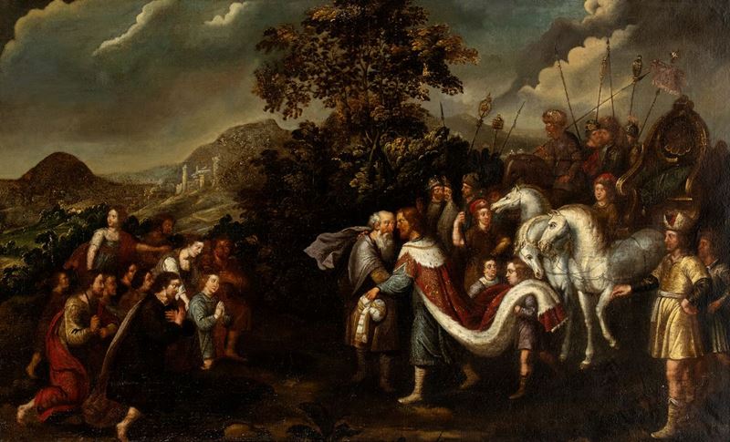 Artista Fiammingo, Prima Metà XVII Secolo - La Riconciliazione tra Giacobbe ed Esaù