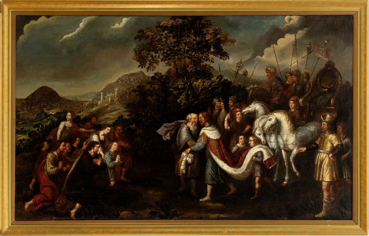 Artista Fiammingo, Prima Metà XVII Secolo - La Riconciliazione tra Giacobbe ed Esaù