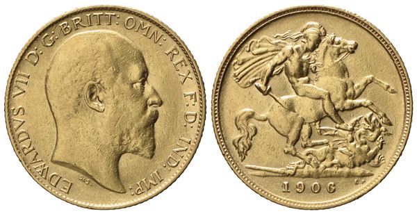 INGHILTERRA. Edoardo VII (1901 - 1910). Mezza sterlina 1906. Au 917 (3,96 g; 19 mm)  - Auction Modern Coins - Bertolami Fine Art - Casa d'Aste