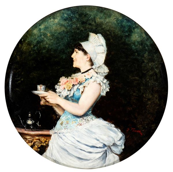 FRANCESCO VINEA - Ritratto di giovane che serve il tè