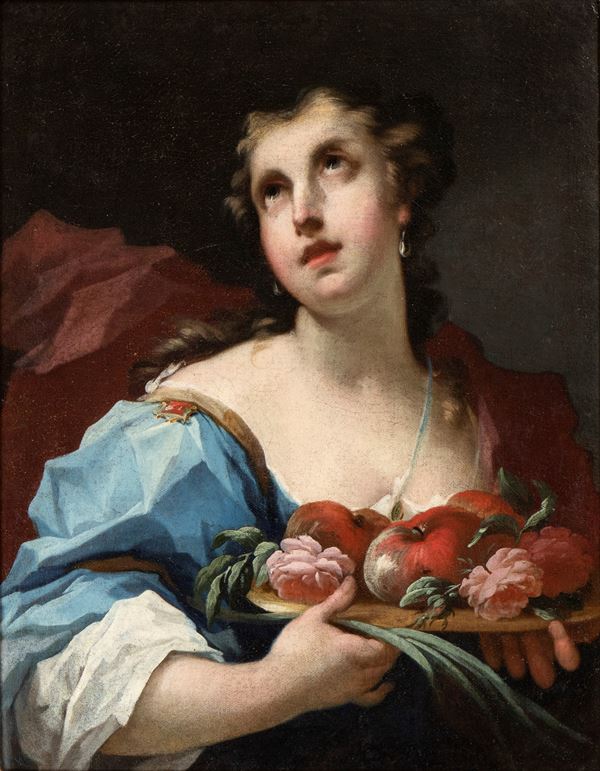 Artista veneziano, prima met&#224; XVIII secolo - Portrait of a young gentlewoman as Flora 