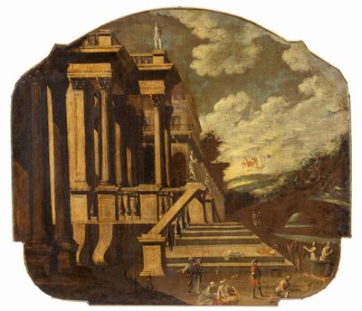 Capriccio Architettonico con Scena di Martirio