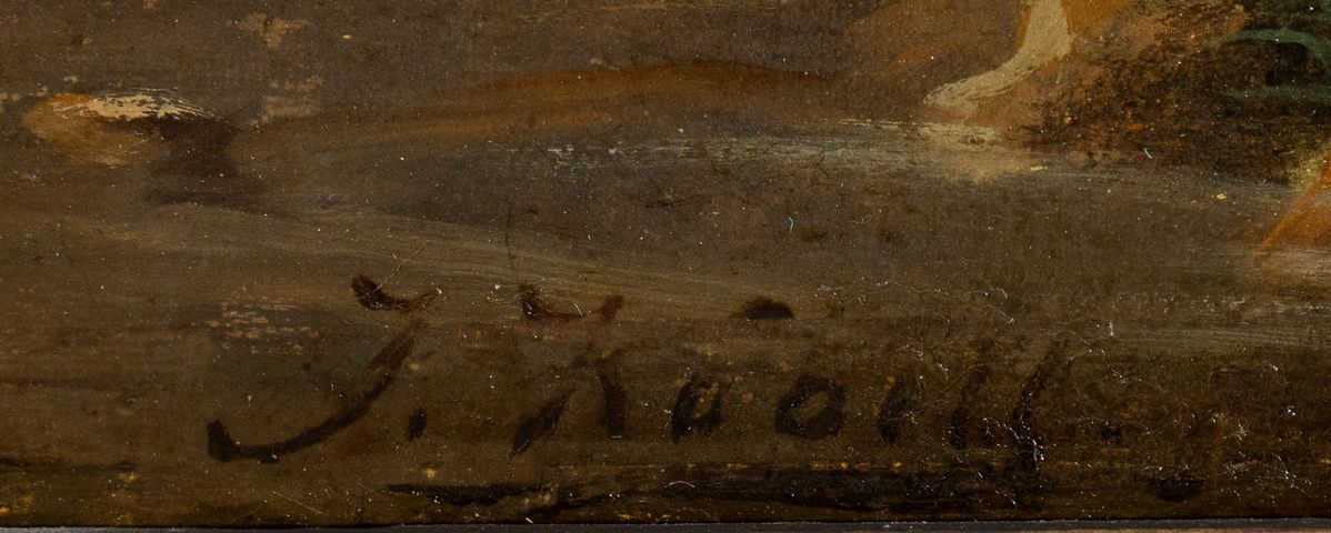 Jan Baptist Kobell - Paesaggio con Armenti e Corso D'acqua con Imbarcazioni sullo Sfondo