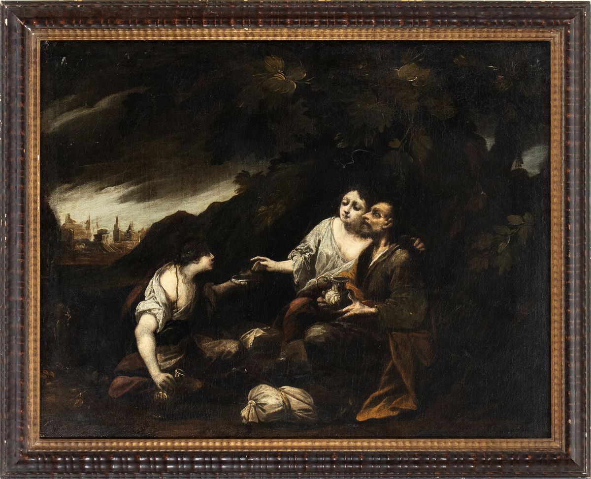 Artista Lombardo, XVII Secolo - Lot e le Figlie