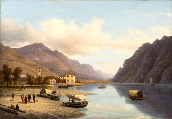 GIUSEPPE CANELLA - Lagoon landscape with boats