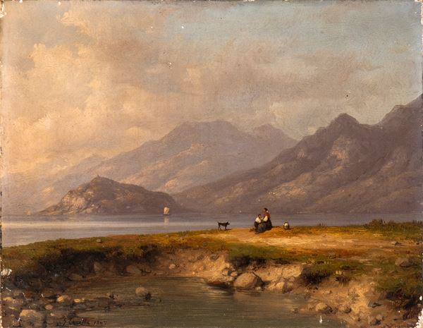 GIUSEPPE CANELLA - Little mountain landscape