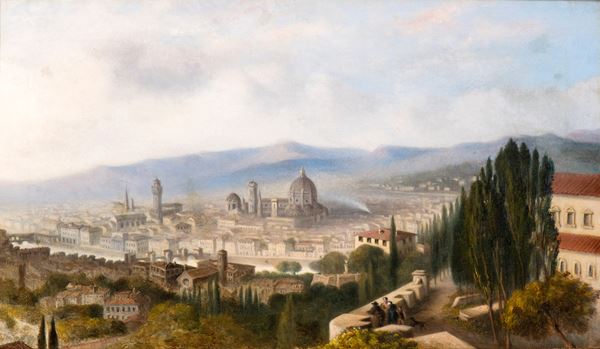 Artista italiano, XIX secolo - View of Florence from San Miniato