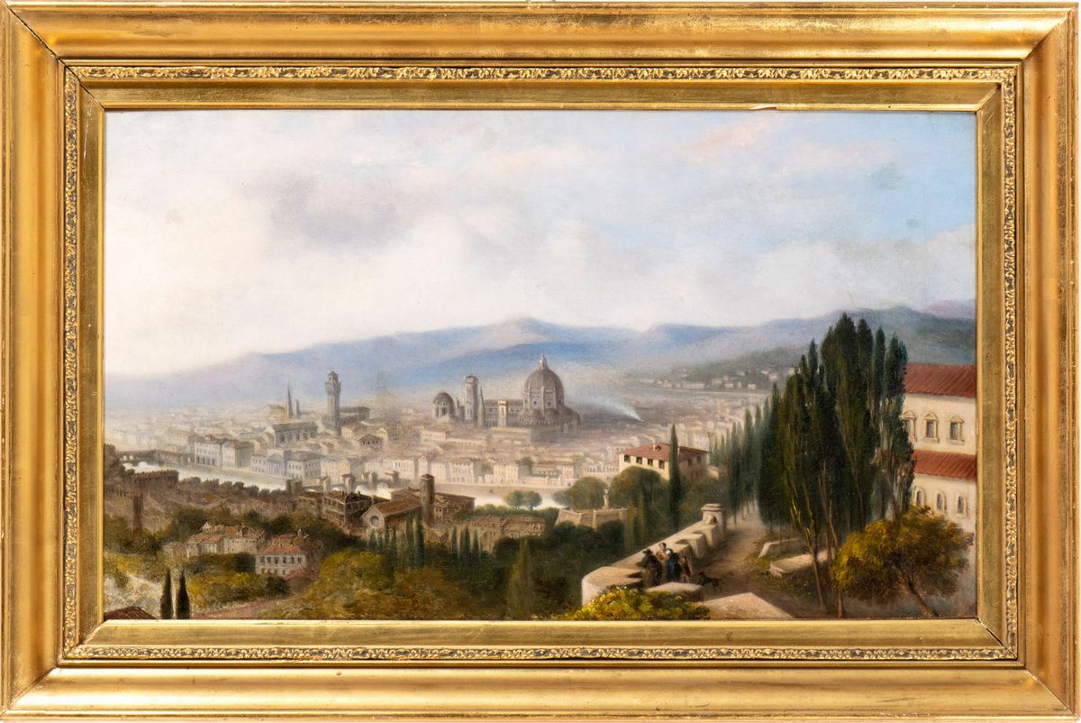 Artista Italiano, XIX Secolo - Veduta di Firenze da San Miniato