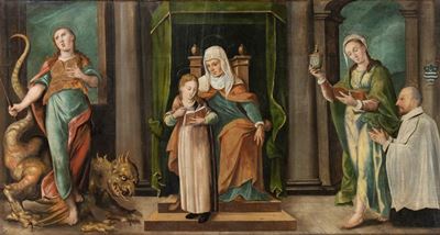 L'educazione della Vergine con Sant'anna in Trono al Cospetto di Santa Margherita D'antiochia, Sa...