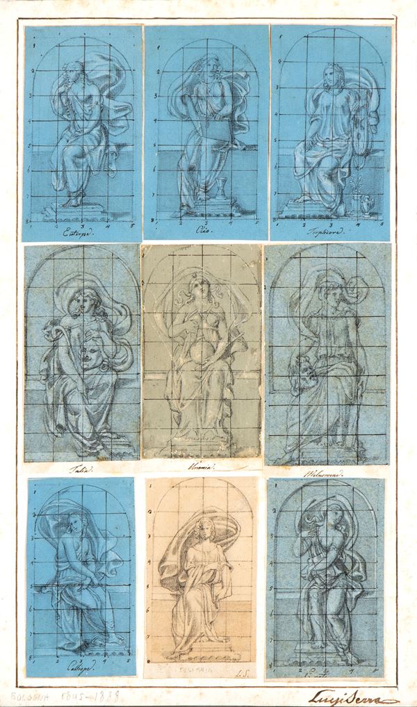 Luigi Serra - Study for nine statues representing the Muses