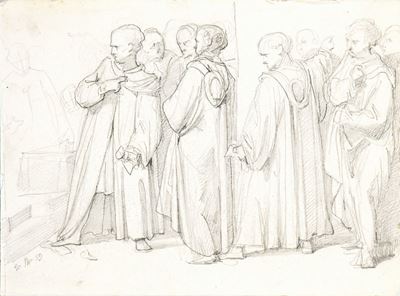 Studio Preparatorio per le Figure di Destra del Dipinto "pier Capponi Lacera i Patti Imposti da C...